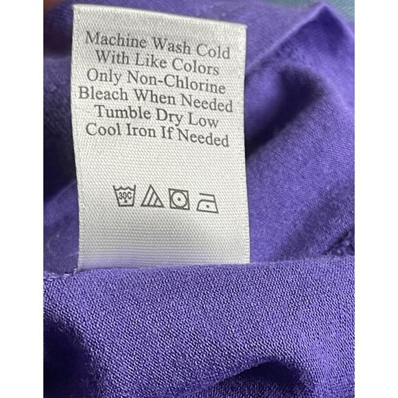 Coldwater Creek Womens Purple Ruffled Scoop Neck T-Shirt M 10-12 Rayon & Spandex - Picture 8 of 10